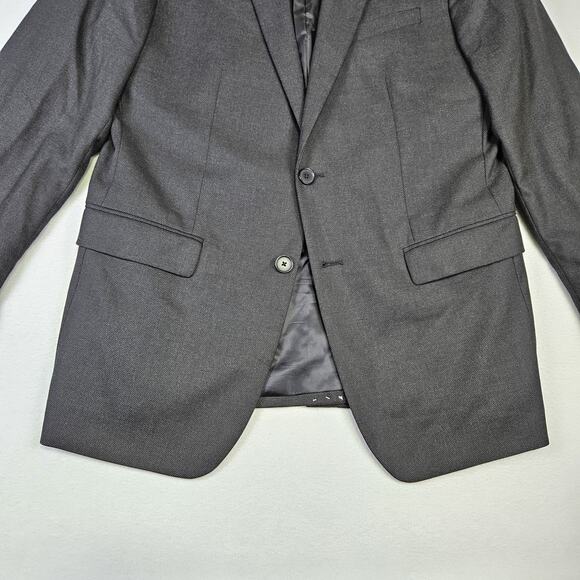 Banana Republic Mens Blazer Nailshead 40R Charcoal Gray 792939 Slim Suit Jacket - Picture 4 of 16